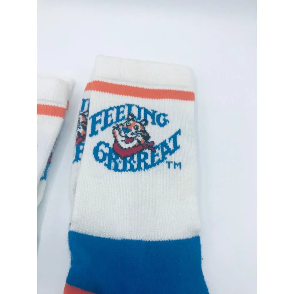 Vintage NWOT Kellogg’s Tony the Tiger Feeling Grrreat kids socks 2 pair